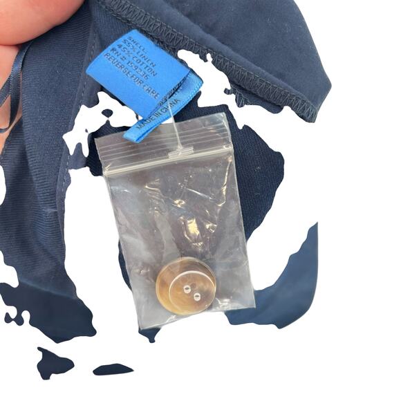 J. Mclaughlin Ebba Shorts Linen Blend Twill Pleated Navy Blue Size US 8 - Picture 11 of 12